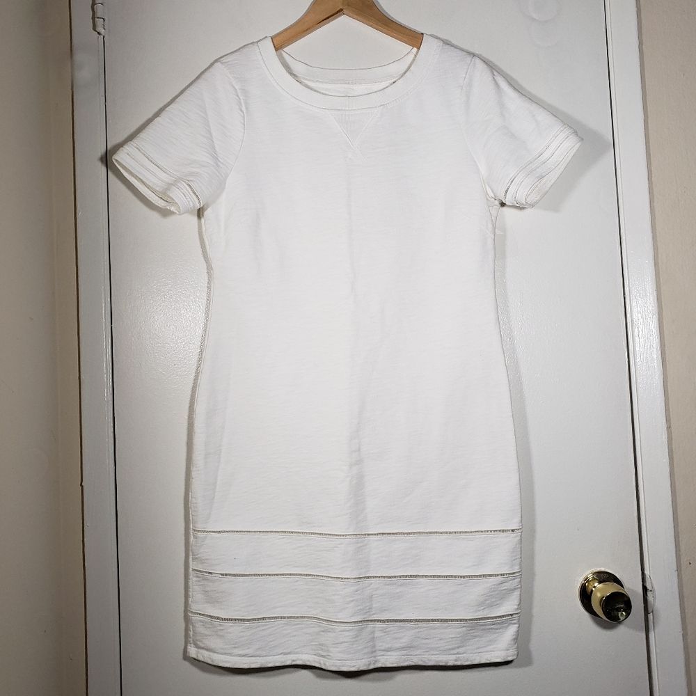 Band of Outsiders 100% Cotton Short Sleeve White Casual Dress Size L - Picture 1 of 5